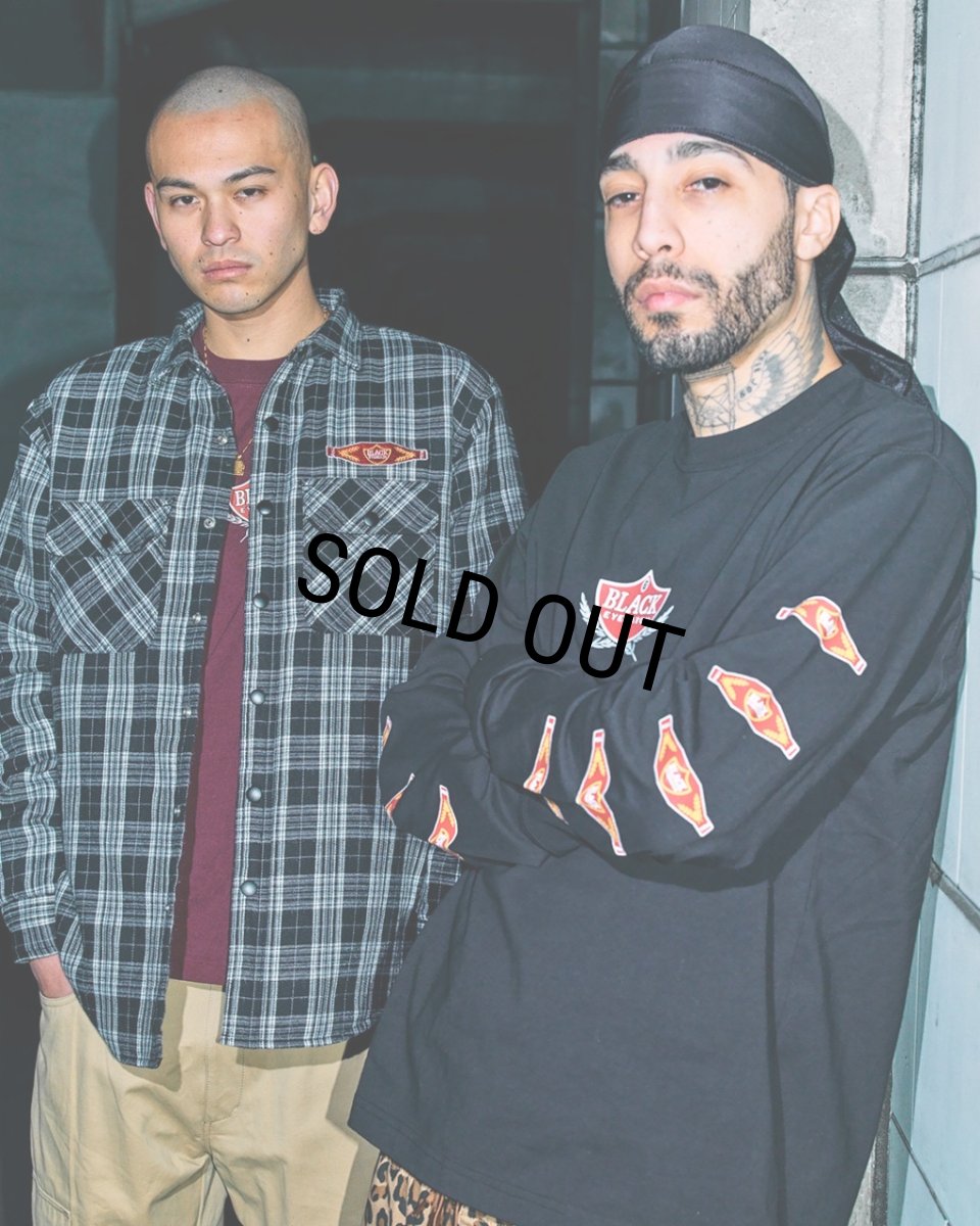 画像3: BlackEyePatch/SWEET CIGAR QUILTED FLANNEL SHIRT（BLACK） (3)