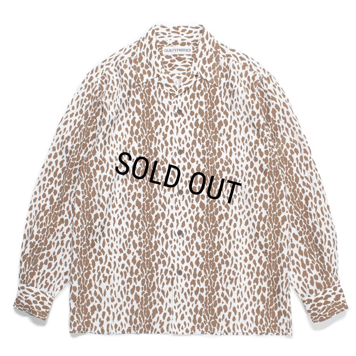 画像1: WACKO MARIA/LEOPARD OPEN COLLAR SHIRT（BROWN）［レオパードオープンカラーシャツ-24春夏］ (1)
