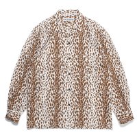 WACKO MARIA/LEOPARD OPEN COLLAR SHIRT（BROWN）［レオパードオープンカラーシャツ-24春夏］