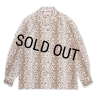 WACKO MARIA/LEOPARD OPEN COLLAR SHIRT（BROWN）［レオパードオープン