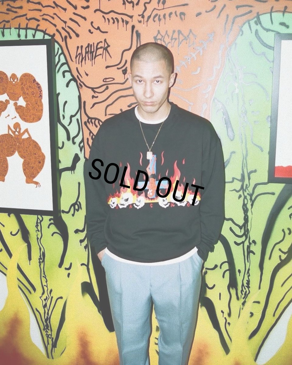 画像2: WACKO MARIA/NECKFACE / SWEAT SHIRT（BLACK）［クルーネックスウェット-24春夏］ (2)