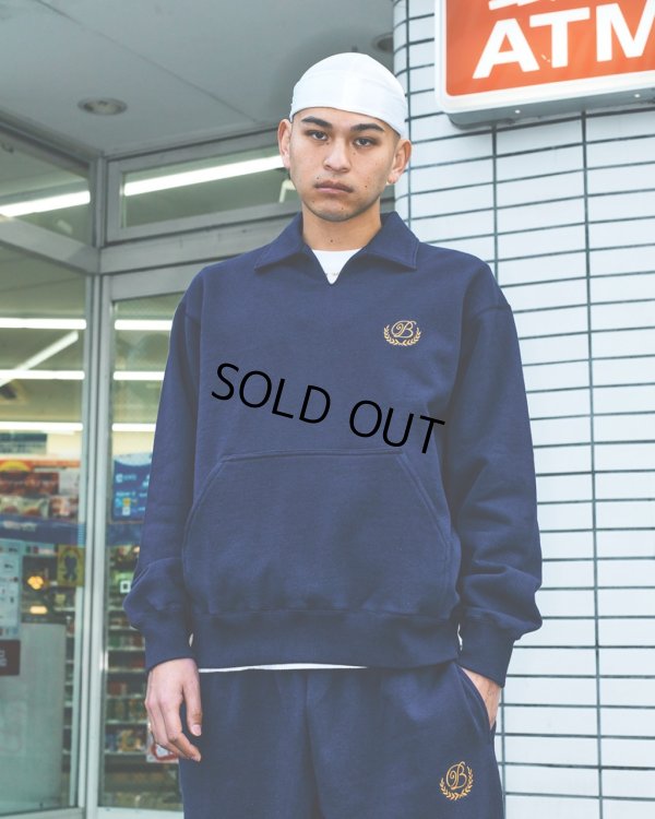 画像3: BlackEyePatch/ROYAL B EMBLEM COLLARED SWEAT PULLOVER（NAVY）