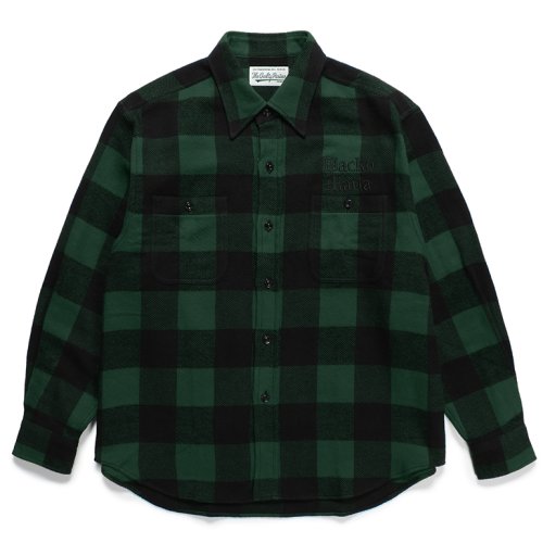 他の写真1: WACKO MARIA/BLOCK CHECK FLANNEL SHIRT（GREEN）［ブロックチェックフランネルシャツ-24春夏］