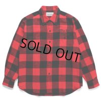 WACKO MARIA/BLOCK CHECK FLANNEL SHIRT（RED）［ブロックチェックフランネルシャツ-24春夏］