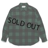 WACKO MARIA/BLOCK CHECK FLANNEL SHIRT（GREEN）［ブロックチェックフランネルシャツ-24春夏］