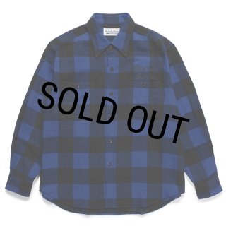 WACKO MARIA/BLOCK CHECK FLANNEL SHIRT（BLUE）［ブロックチェック