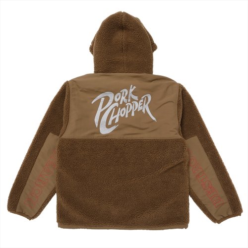 他の写真2: PORKCHOP/BOA FLEECE ZIP UP HOODIE（BROWN）［ボアフリースジップアップフーディー-24春夏］