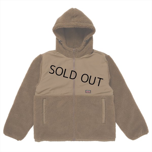 画像2: PORKCHOP/BOA FLEECE ZIP UP HOODIE（BROWN）［ボアフリースジップアップフーディー-24春夏］