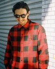 画像2: WACKO MARIA/BLOCK CHECK FLANNEL SHIRT（RED）［ブロックチェックフランネルシャツ-24春夏］ (2)