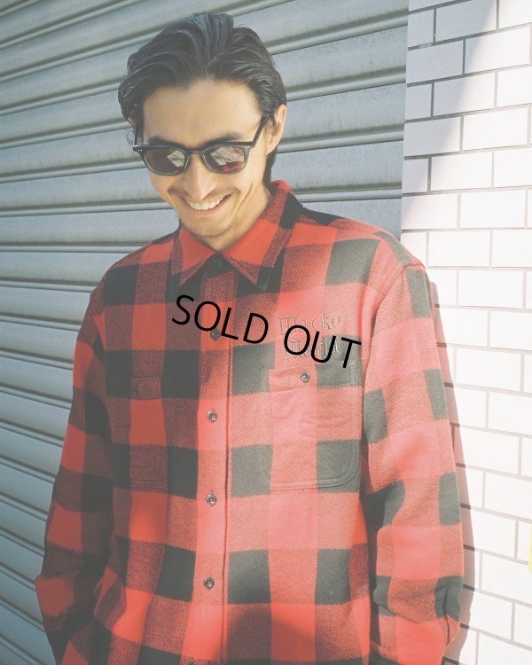 画像2: WACKO MARIA/BLOCK CHECK FLANNEL SHIRT（RED）［ブロックチェックフランネルシャツ-24春夏］