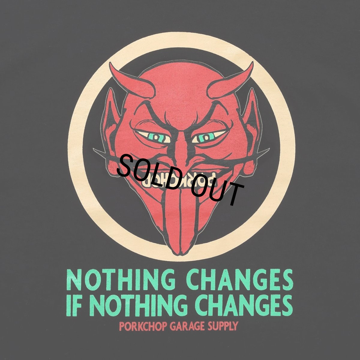 画像4: PORKCHOP/NOTHING DEVIL L/S TEE（BLACK）［プリント長袖T-24春夏］ (4)