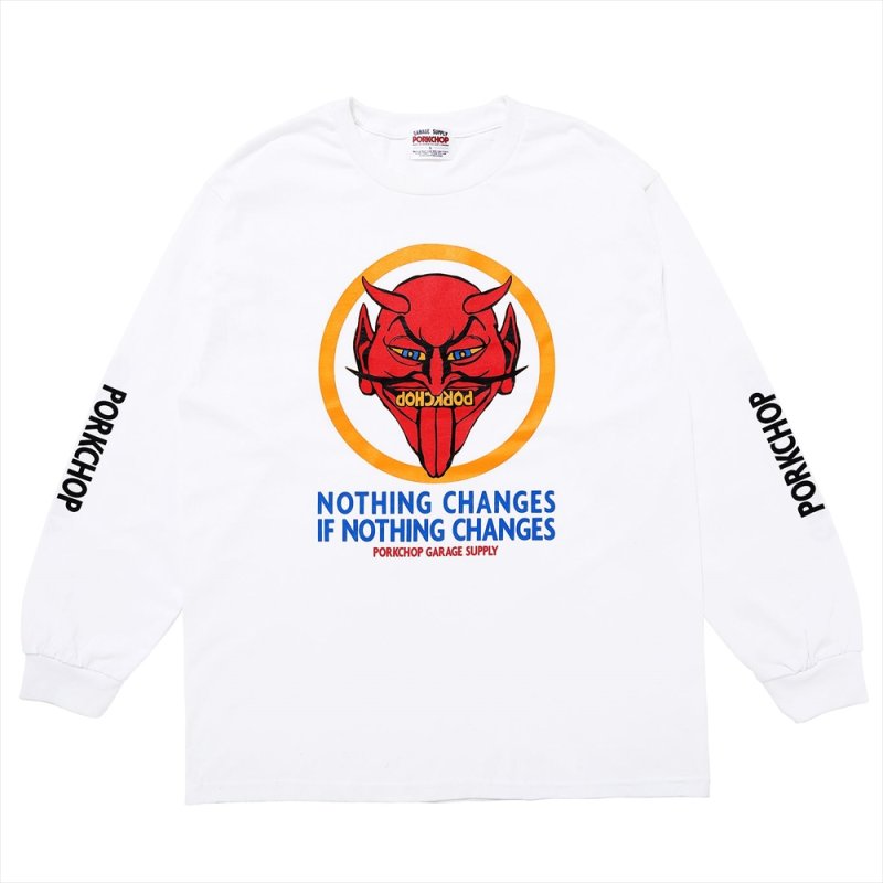 画像2: PORKCHOP/NOTHING DEVIL L/S TEE（WHITE）［プリント長袖T-24春夏］