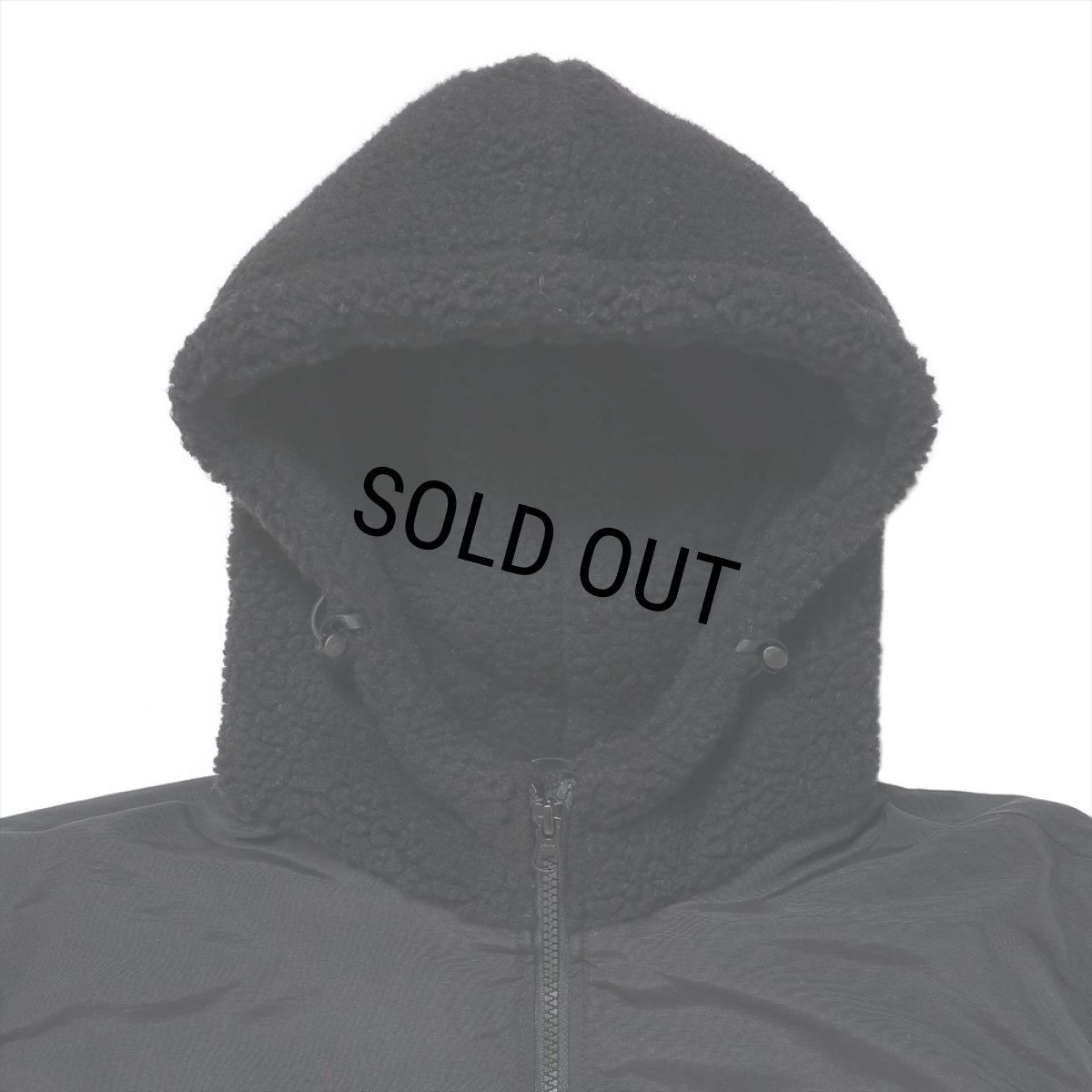 画像4: PORKCHOP/BOA FLEECE ZIP UP HOODIE（BLACK）［ボアフリースジップアップフーディー-24春夏］ (4)