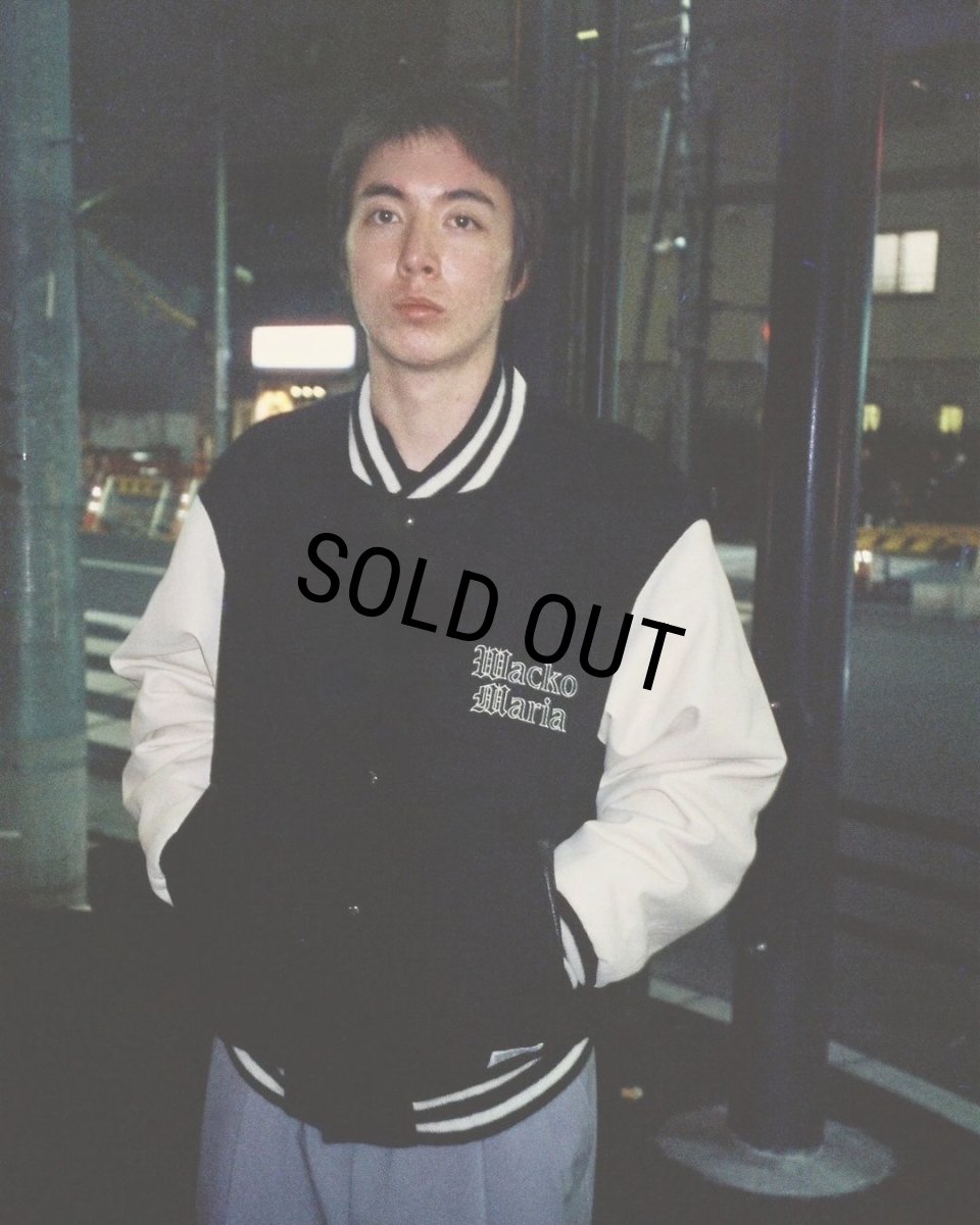 画像4: WACKO MARIA/LEATHER VARSITY JACKET（BLACK）［レザーヴァーシティJKT-24春夏］ (4)