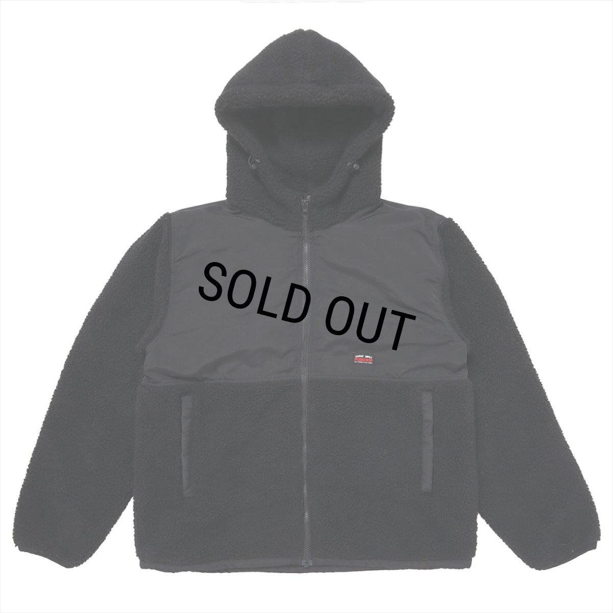 画像2: PORKCHOP/BOA FLEECE ZIP UP HOODIE（BLACK）［ボアフリースジップアップフーディー-24春夏］ (2)