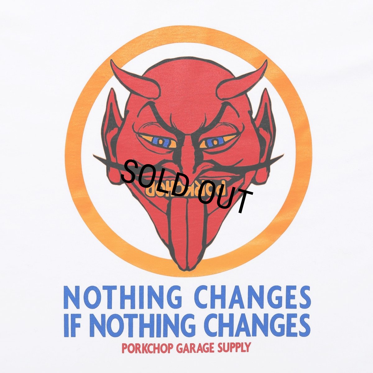 画像4: PORKCHOP/NOTHING DEVIL L/S TEE（WHITE）［プリント長袖T-24春夏］ (4)