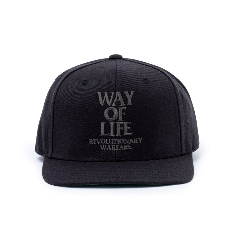 画像1: RATS/EMBROIDERY CAP "WAY OF LIFE"（BLACK/CHARCOAL）［スナップバックキャップ-24春夏］