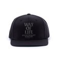 画像1: RATS/EMBROIDERY CAP "WAY OF LIFE"（BLACK/CHARCOAL）［スナップバックキャップ-24春夏］ (1)