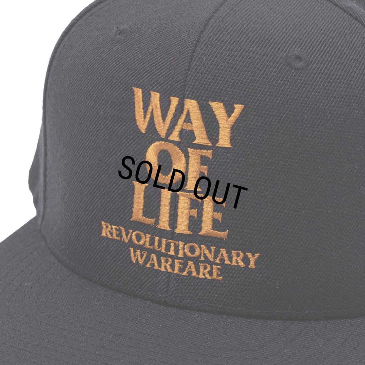 画像3: RATS/EMBROIDERY CAP "WAY OF LIFE"（BLACK/MARIGOLD）［スナップバックキャップ-24春夏］ (3)