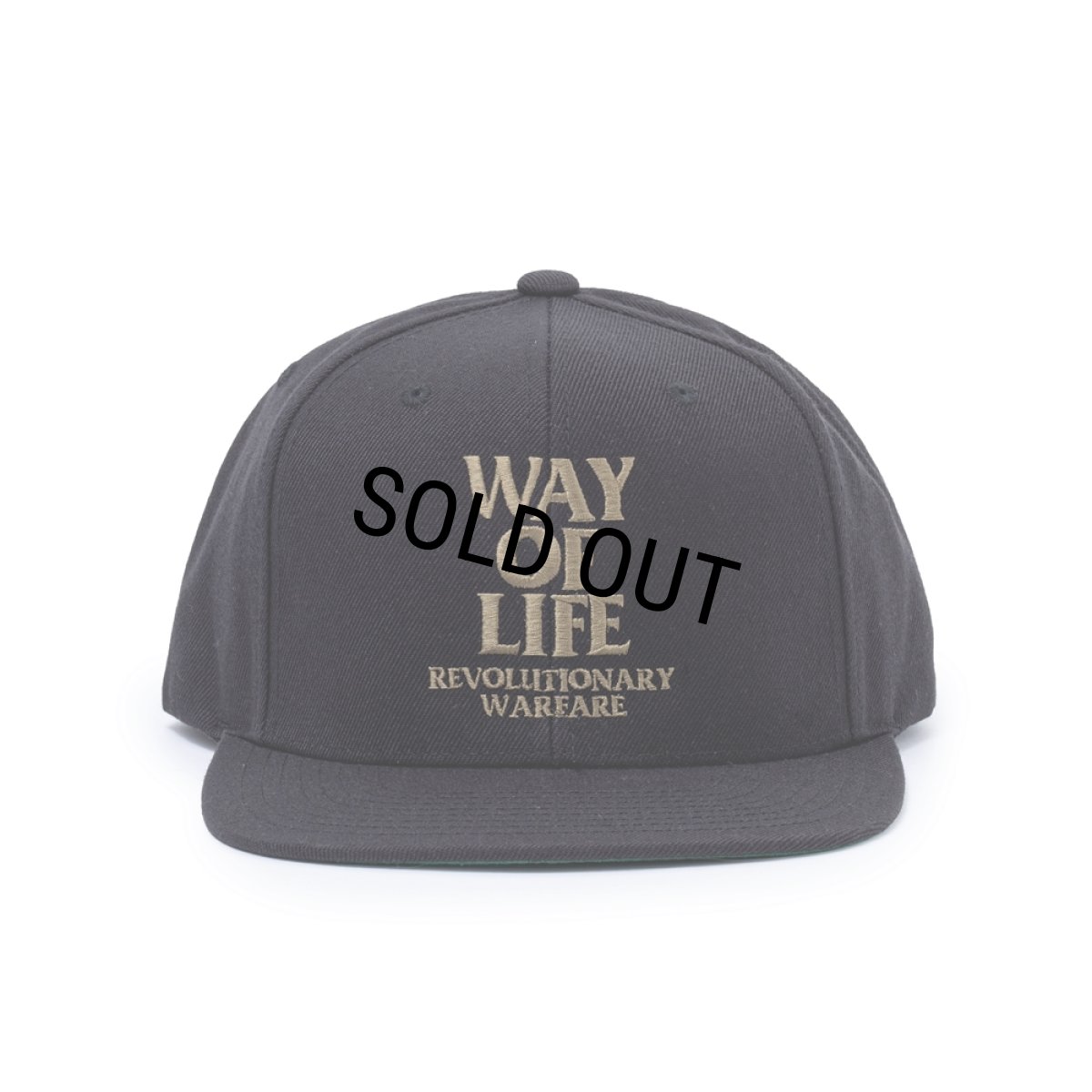 画像1: RATS/EMBROIDERY CAP "WAY OF LIFE"（BLACK/ASH GOLD）［スナップバックキャップ-24春夏］ (1)