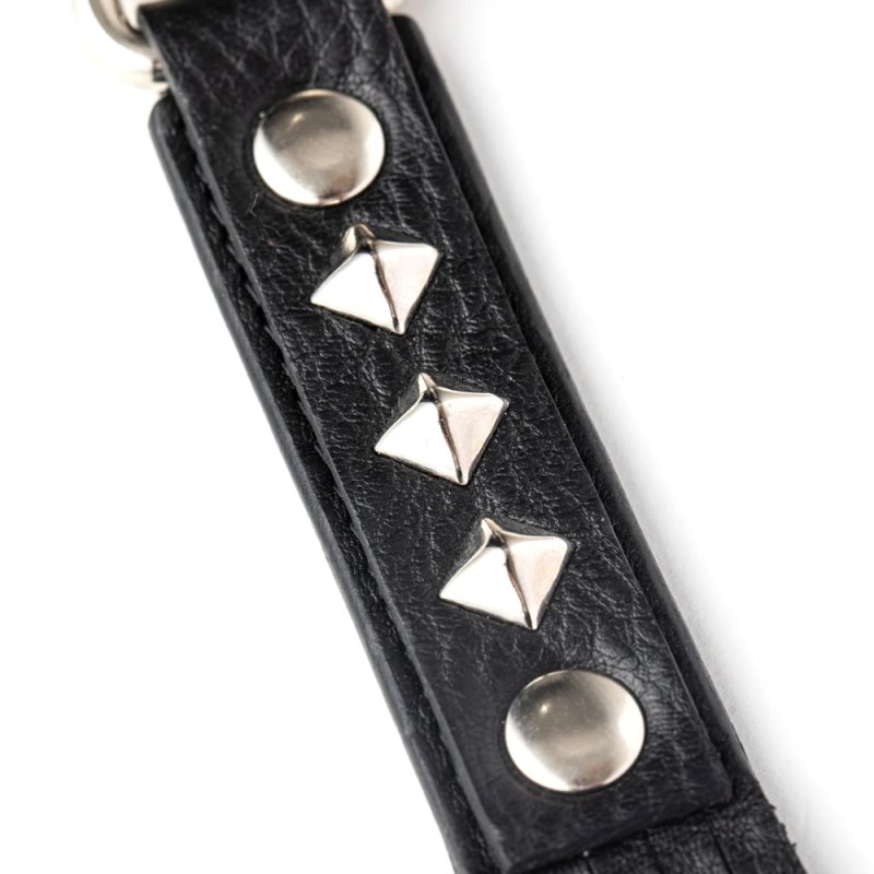 画像2: CALEE/STUDS LEATHER ASSORT KEY RING ＜TYPE I＞ A（BLACK/A）［スタッズレザーキーリング-24春夏］