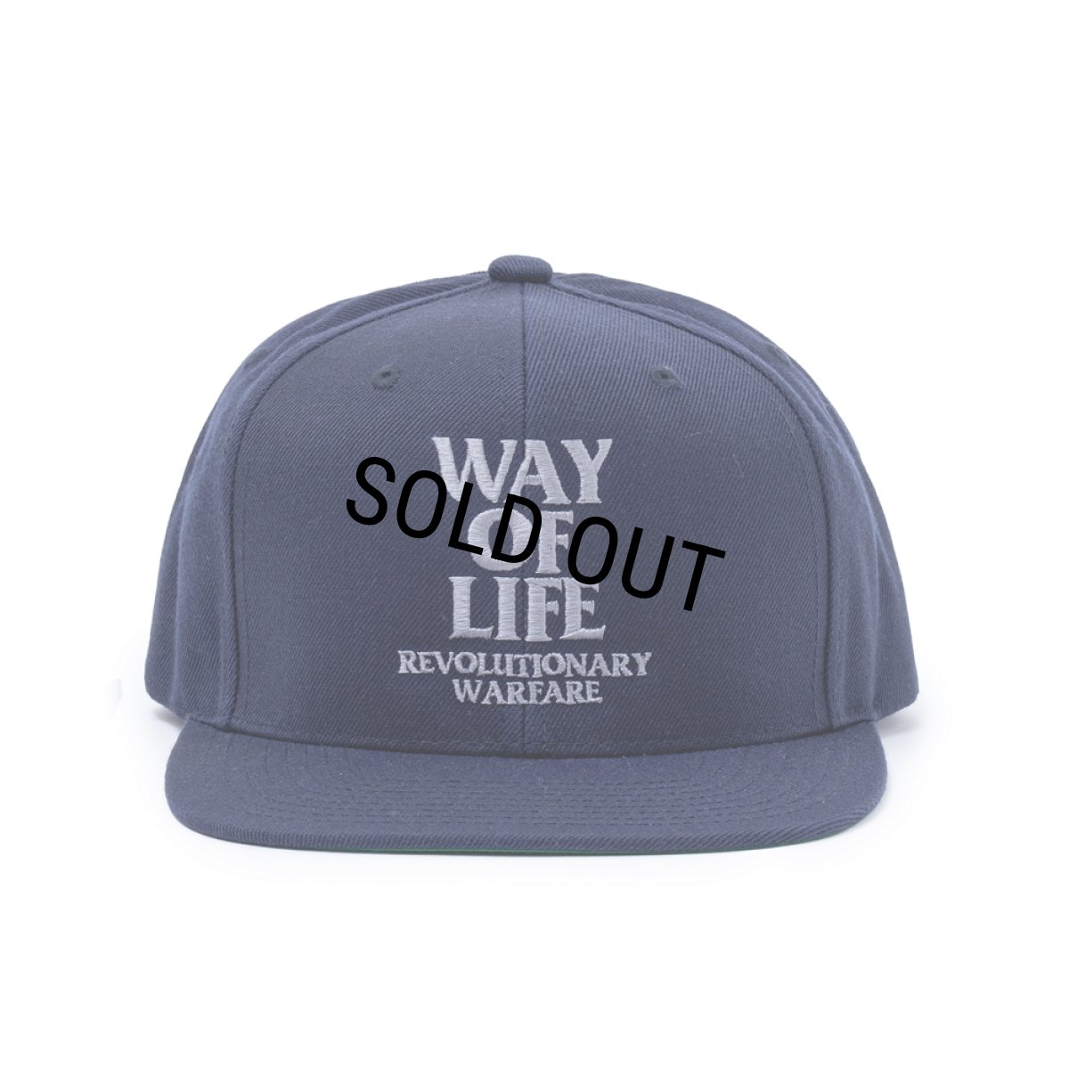画像1: RATS/EMBROIDERY CAP "WAY OF LIFE"（NAVY/SILVER GRAY）［スナップバックキャップ-24春夏］ (1)