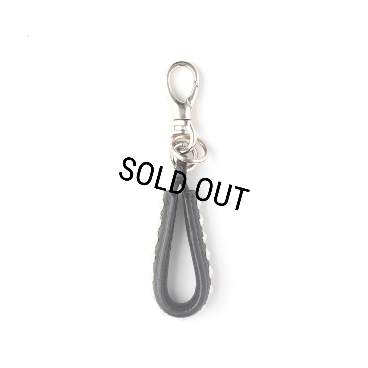 画像1: CALEE/STUDS LEATHER ASSORT KEY RING ＜TYPE I＞ D（BLACK/D）［スタッズレザーキーリング-24春夏］ (1)