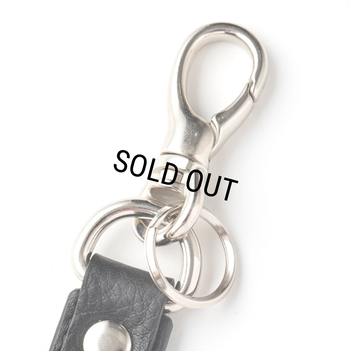 画像2: CALEE/STUDS LEATHER ASSORT KEY RING ＜TYPE I＞ A（BLACK/A）［スタッズレザーキーリング-24春夏］ (2)
