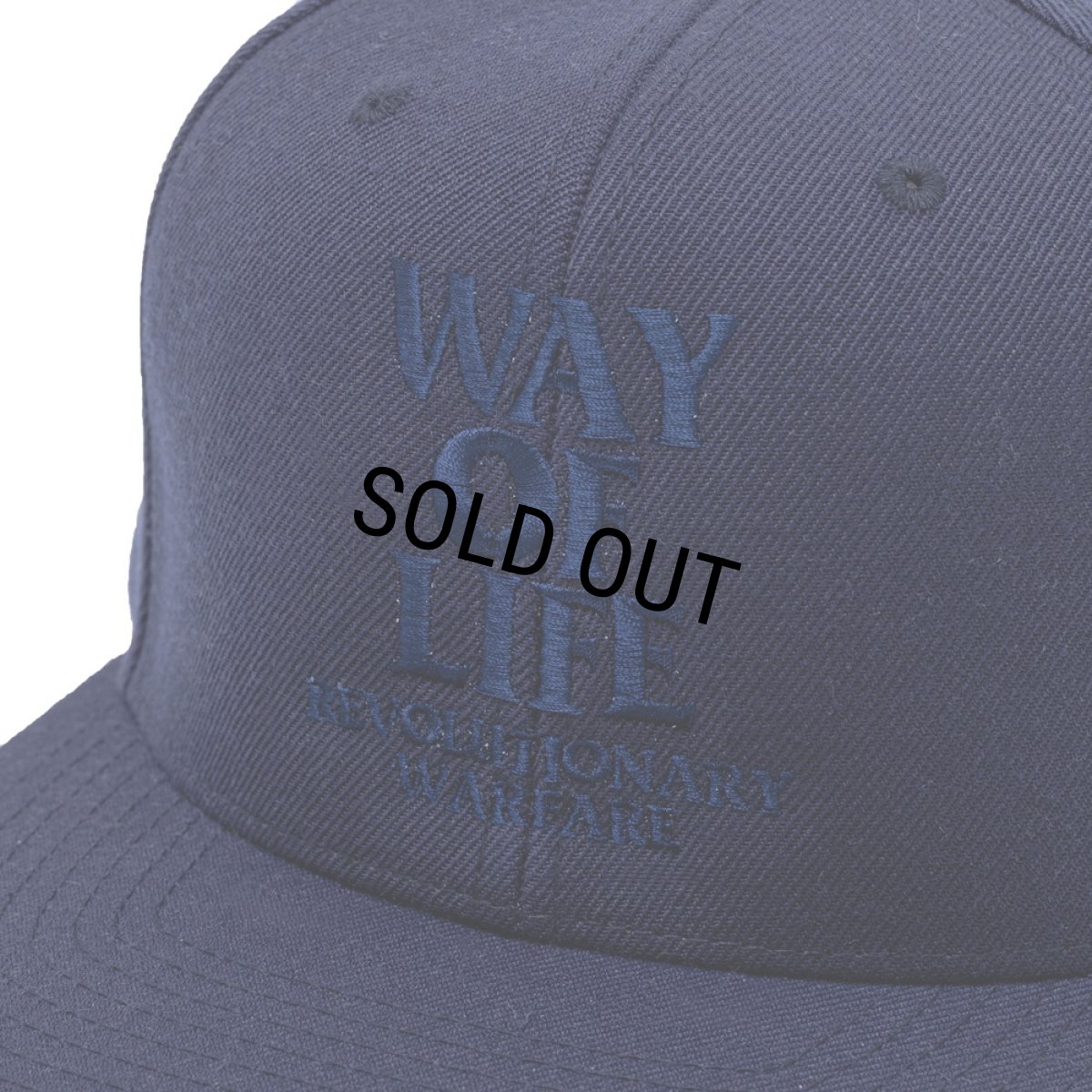 画像3: RATS/EMBROIDERY CAP "WAY OF LIFE"（NAVY/NAVY）［スナップバックキャップ-24春夏］ (3)