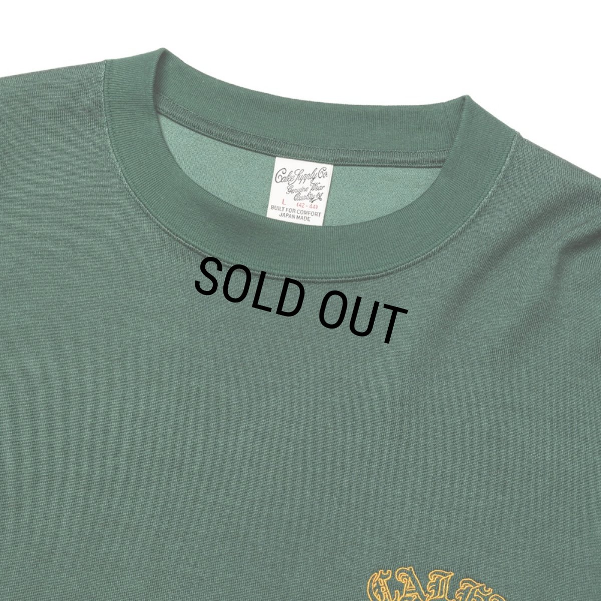 画像2: 【40%OFF】CALEE/VINTAGE TYPE R/C DROP SHOULDER L/S TEE（GREEN）［ドロップショルダー長袖T-24春夏］ (2)