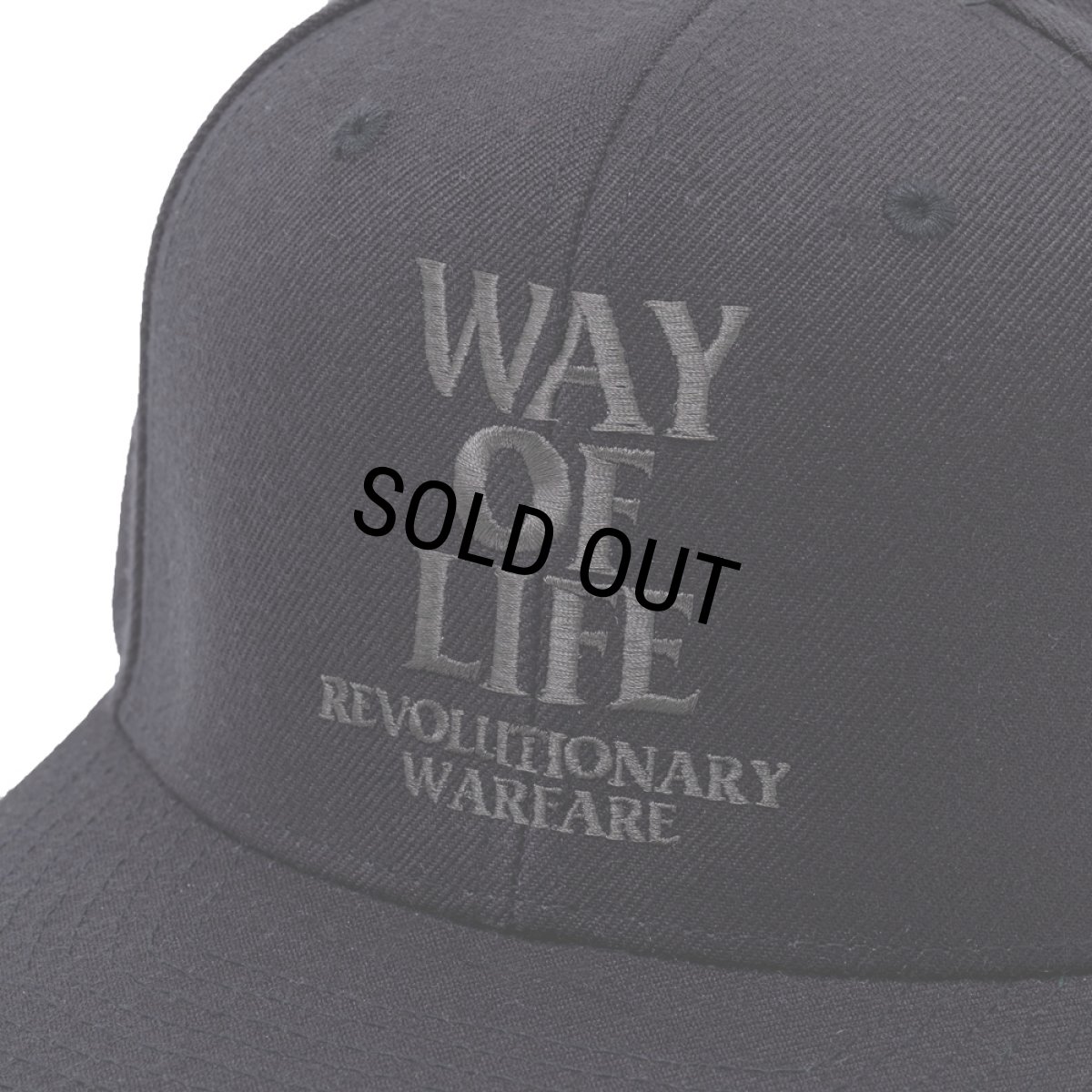 画像3: RATS/EMBROIDERY CAP "WAY OF LIFE"（BLACK/CHARCOAL）［スナップバックキャップ-24春夏］ (3)