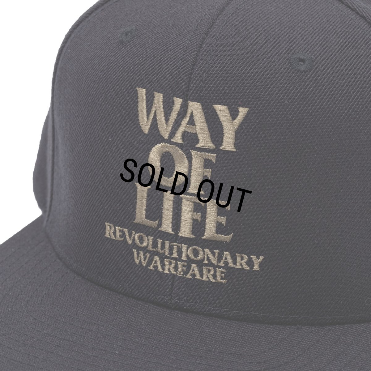 画像3: RATS/EMBROIDERY CAP "WAY OF LIFE"（BLACK/ASH GOLD）［スナップバックキャップ-24春夏］ (3)