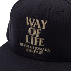画像3: RATS/EMBROIDERY CAP "WAY OF LIFE"（BLACK/ASH GOLD）［スナップバックキャップ-24春夏］ (3)