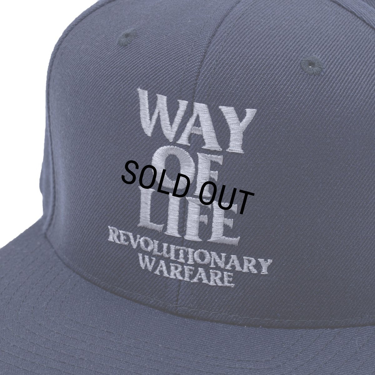 画像3: RATS/EMBROIDERY CAP "WAY OF LIFE"（NAVY/SILVER GRAY）［スナップバックキャップ-24春夏］ (3)