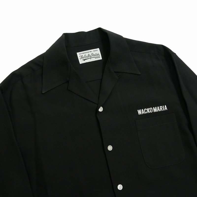 画像2: WACKO MARIA/50'S OPEN COLLAR SHIRT（BLACK）［50'Sオープンカラーシャツ-24春夏］
