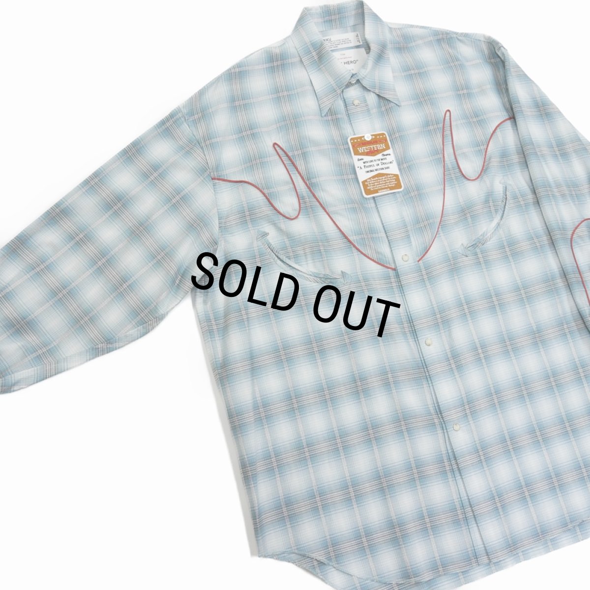 画像3: 【30%OFF】DAIRIKU/Check Western Over Shirt（Aqua）［チェックウエスタンオーバーシャツ-24春夏］ (3)