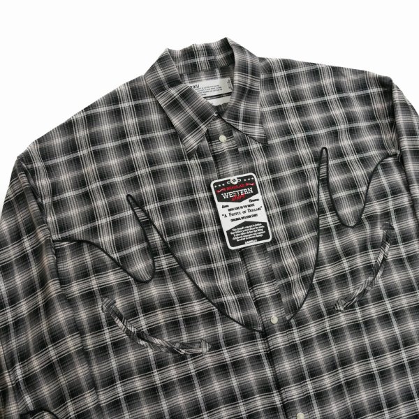 画像4: 【30%OFF】DAIRIKU/Check Western Over Shirt（Black）［チェックウエスタンオーバーシャツ-24春夏］
