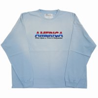 DAIRIKU/"AMERICA" Vintage Sunburn Tee（Sunburn Aqua）［ヴィンテージサンバーン長袖T-24春夏］