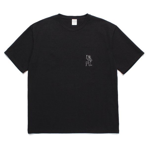 画像1: WACKO MARIA/WASHED HEAVY WEIGHT T-SHIRT（BLACK）［刺繍T-24春夏］