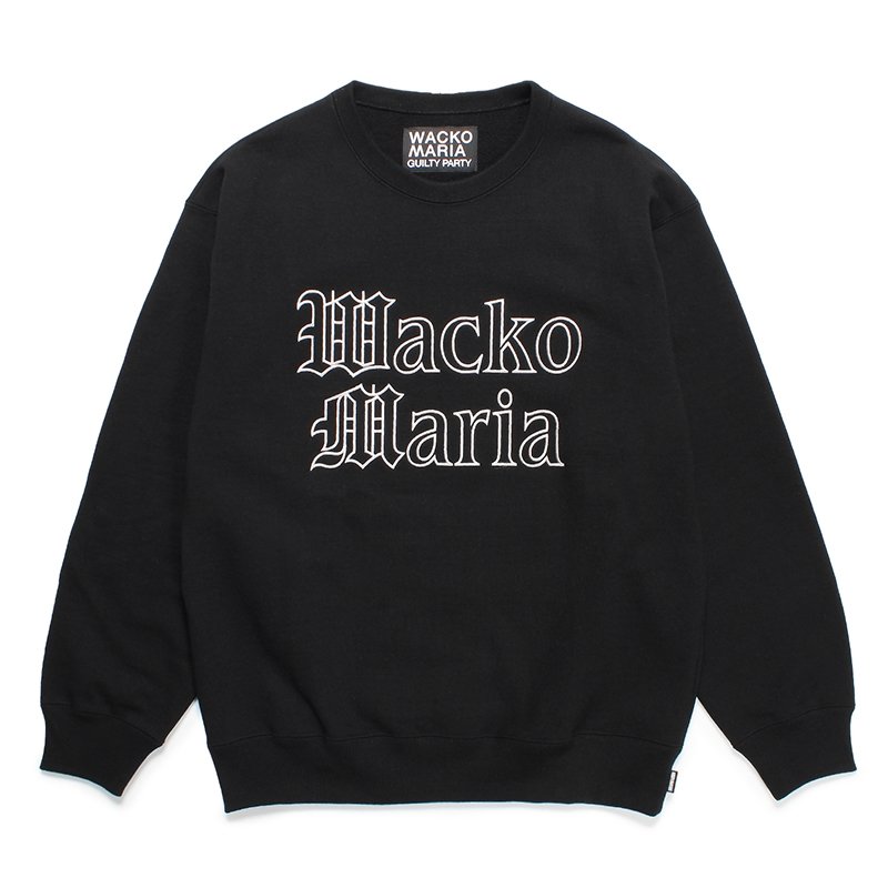 画像1: WACKO MARIA/HEAVY WEIGHT CREW NECK SWEAT SHIRT（BLACK）［クルーネックスウェット-24春夏］