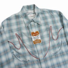 画像4: 【30%OFF】DAIRIKU/Check Western Over Shirt（Aqua）［チェックウエスタンオーバーシャツ-24春夏］ (4)