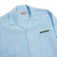 画像2: WACKO MARIA/50'S OPEN COLLAR SHIRT（BLUE）［50'Sオープンカラーシャツ-24春夏］ (2)