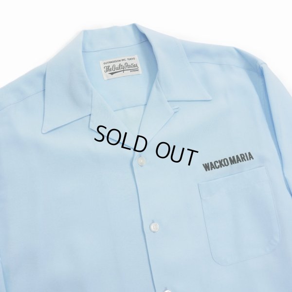 画像2: WACKO MARIA/50'S OPEN COLLAR SHIRT（BLUE）［50'Sオープンカラーシャツ-24春夏］