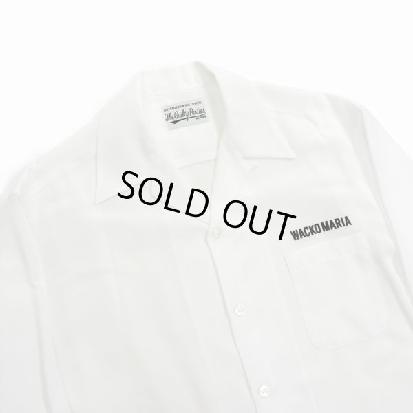 画像2: WACKO MARIA/50'S OPEN COLLAR SHIRT（WHITE）［50'Sオープンカラーシャツ-24春夏］