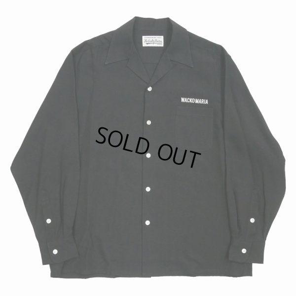 画像1: WACKO MARIA/50'S OPEN COLLAR SHIRT（BLACK）［50'Sオープンカラーシャツ-24春夏］