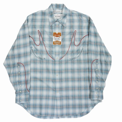 他の写真1: 【30%OFF】DAIRIKU/Check Western Over Shirt（Aqua）［チェックウエスタンオーバーシャツ-24春夏］
