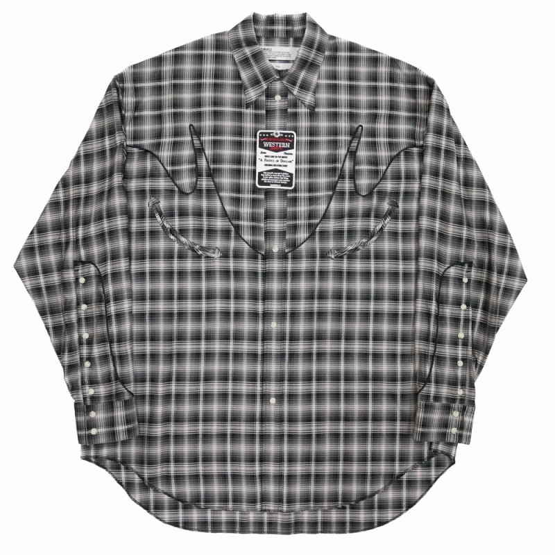 画像1: 【40%OFF】DAIRIKU/Check Western Over Shirt（Black）［チェックウエスタンオーバーシャツ-24春夏］