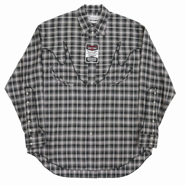 画像1: 【30%OFF】DAIRIKU/Check Western Over Shirt（Black）［チェックウエスタンオーバーシャツ-24春夏］