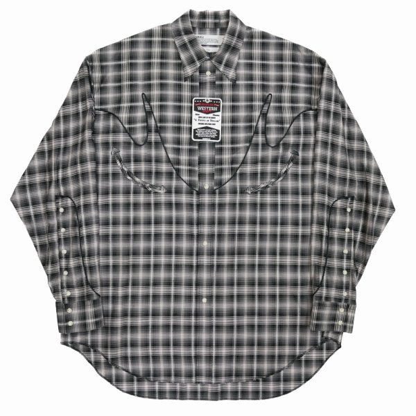 画像1: DAIRIKU/Check Western Over Shirt（Black）［チェックウエスタンオーバーシャツ-24春夏］