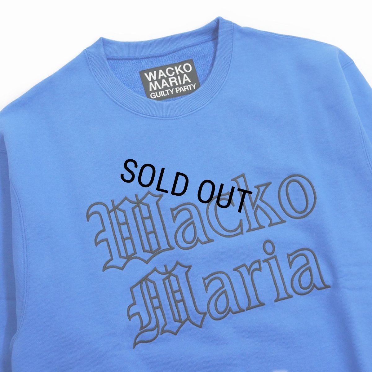 画像2: WACKO MARIA/HEAVY WEIGHT CREW NECK SWEAT SHIRT（BLUE）［クルーネックスウェット-24春夏］ (2)